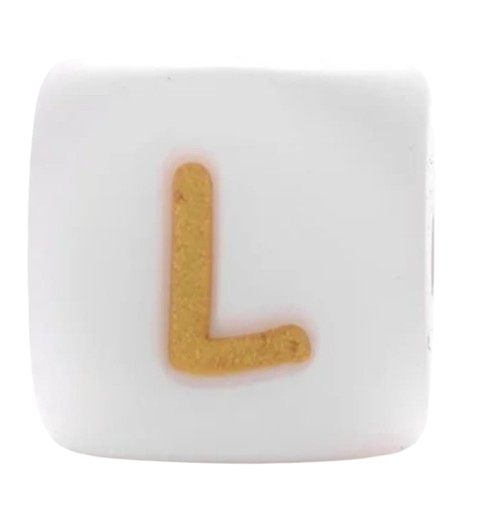 Lettre blanche doree