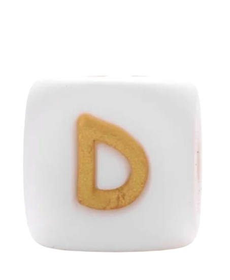 Lettre blanche doree