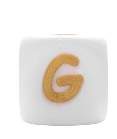 Lettre blanche doree